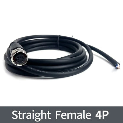 2m M12 Waterproof Sensor Cable Male & Female Connector 4/5/8/12 Pin Integrated Injection Molded