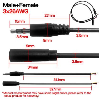 3.5mm Stereo Audio Cable 3×26AWG AUX Cord for Car Phone Speaker Headphones High-Quality Male-to-Male Audio Wire