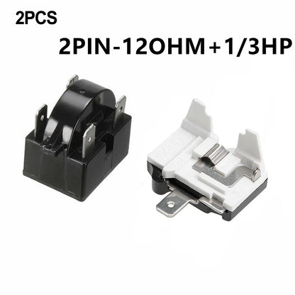 Refrigerator PTC Starter Relay 1/3/4 Pins Compressor Overload Protector, 12Ω / 15Ω / 22Ω Starting Relay