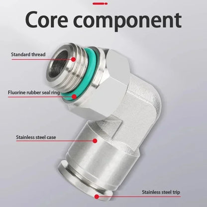 PL-G 304 Stainless Steel Pneumatic Elbow Fitting 1/8 1/4 3/8 1/2 External G Thread Quick Coupling Joint