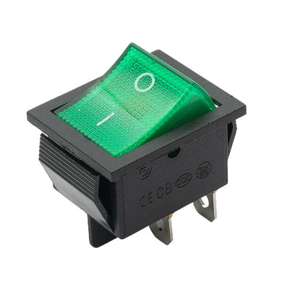 Rocker Switch 4 Pins DPST with Waterproof Cover Rated 16A 250VAC for Use in Industrial Machines and Electrical Appliances