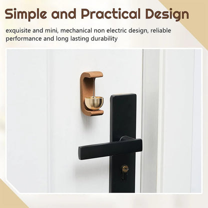 Wireless Magnetic Jingle Bell Door Chime Wooden Brass Hanging Pendant for Entrance Home Decoration