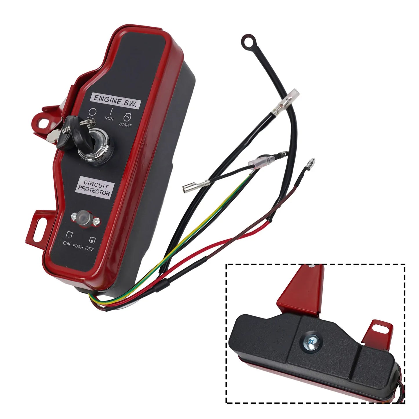 Engines Generator Pump Ignition Switch 168F/170F 188F/190F 20.5 X 7 Cm/8.07 \\\\\\\"x 2.76\\\\\\\" Iron Red+black Brand New