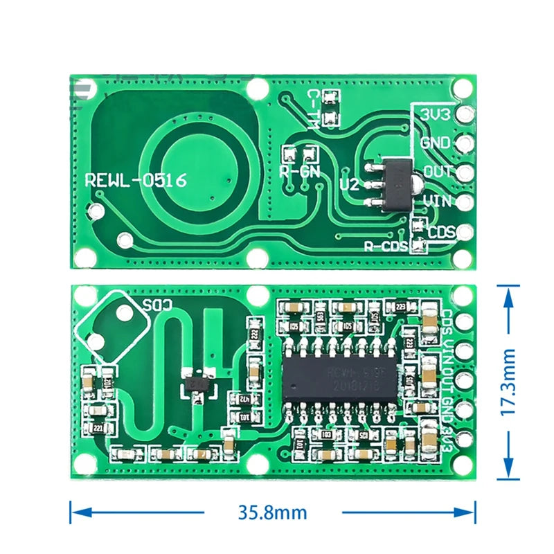 HW-MS03 RCWL-0516 Microwave Radar Motion Sensor 2.4–5.8GHz Human Body Induction Module for Arduino
