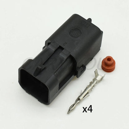 4 Pin Way 12015798 12015024 Weatherpack Plug 2x2 Hole Connector for Automotive Truck Waterproof Wire Harness 18-14 GA