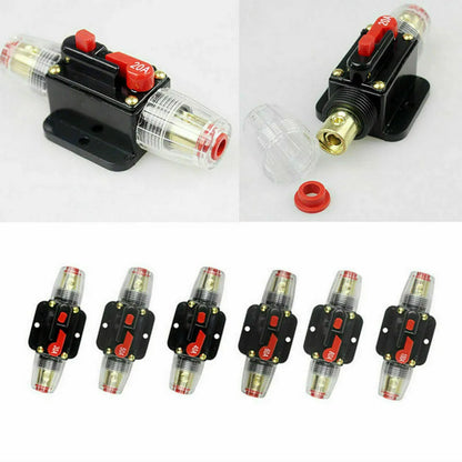 Efficient 12V 24V DC Car Audio Circuit Breaker Fuse Holder Includes Waterproof Features and Manual Reset for Optimal Protection