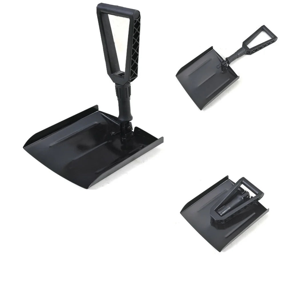 For Car Trunk Folding Snow Shovel Black Compact Snow Shovel With Pouch Snow Shovel Carry Pouch Included Multi-purpose Use