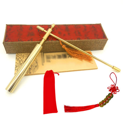 1pcs Pure Copper Probe Treasure Hunting Divination Tool Copper Rod Water Rods Handle Height 17 Cm Hand Length 21cm