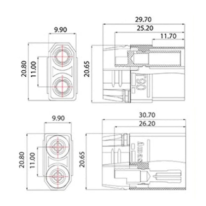 20PCS XT90 Male & Female Connectors For RC Solid 90A Power Connection Electrical Equipment & Supplies Accessories