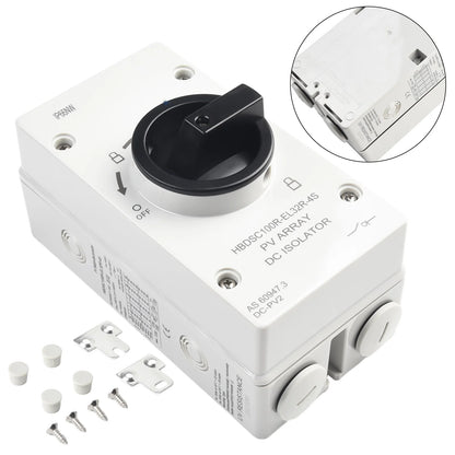 50 60HZ Isolation Switch Isolation Switch From 300V To 1000V Gray Plastic Silver Contacts 32A 1000V Above 440V