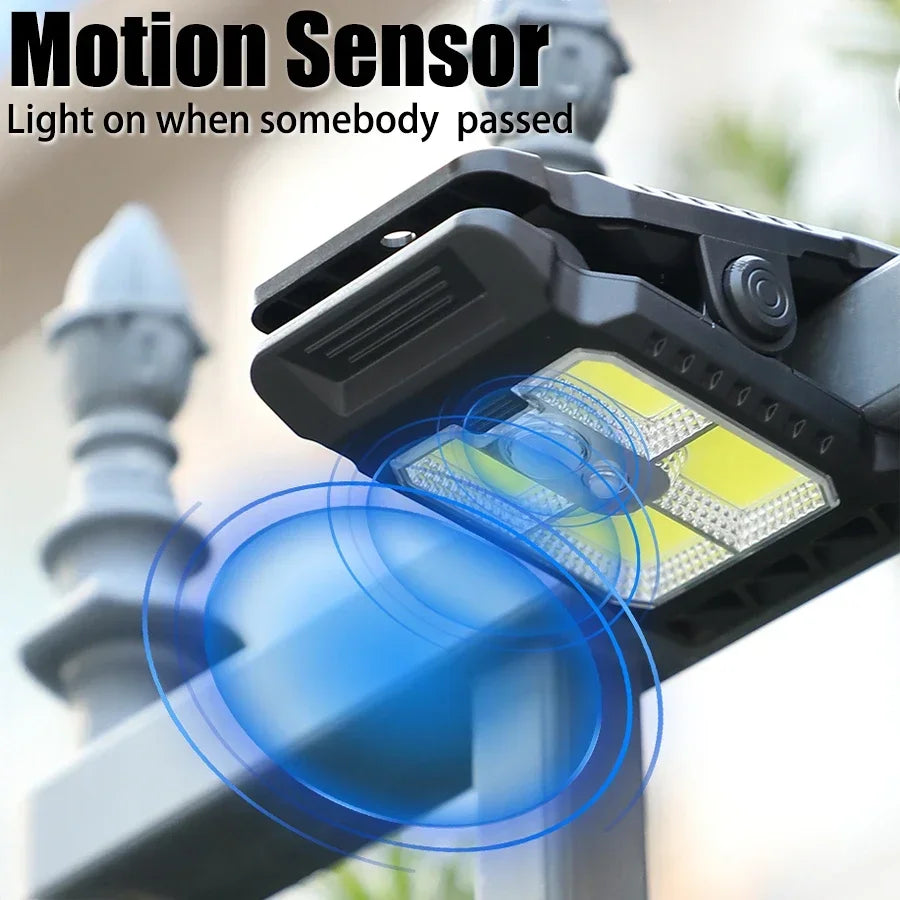 Solar Sensor Motion Light Clip on Lawn Lamp Outdoor Waterproof Work Light Camping Household Garden Lighting Courtyard Lamp
