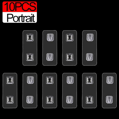 Double-Sided Adhesive Wall Hooks Strong Transparent Suction Cup Hooks
