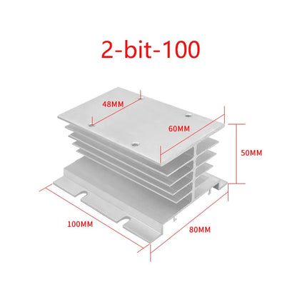Aluminum Heat Sink for SSR Solid State Relay 10A–100A 12V–220V Cooling Base Single/Three Phase