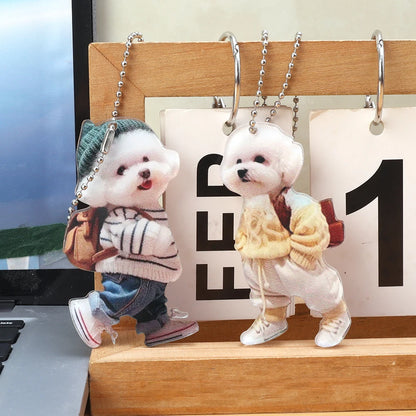 Cute Teddy Dog Car Hanging Ornament Keychain Pendant
