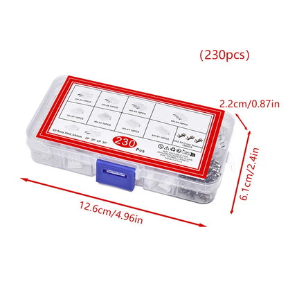 230PCS JST XH2.54 PH2.0 Connector Terminal Kit 2.54/2.0mm Wire Adaptor
