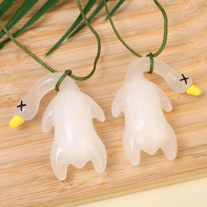 Color-Changing Duck Keychain Cartoon DIY Car Accessory