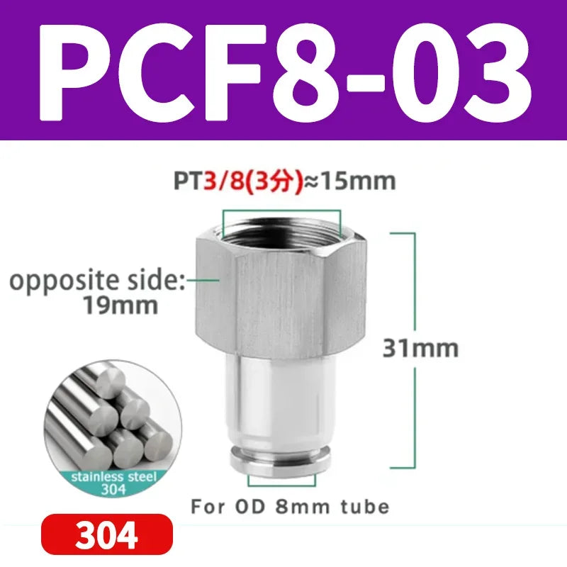 304 Stainless Steel Quick-Connect Air Hose Fittings BSP 1/8 1/4 3/8 1/2 Pneumatic Pipe Connectors Corrosion Resistant