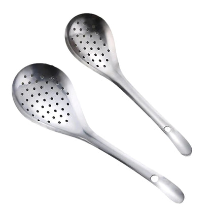 Stainless Steel Strainer Spoon – Slotted Skimmer Spoon for Food Filtration, Kitchen Colander & Spaghetti Draining