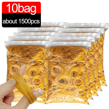 Wholesale Elastic Rubber Bands – Stretchable Yellow O-Rings Latex Fasteners for Office & School Stationery Supplies (Bulk Pack)