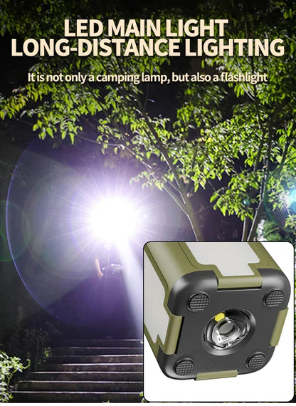 4-leaf Solar  LED Lantern Rechargeable Emergency Flashlight Portable Power Bank Foldable Tent Light for Outdoor Camping Fishing