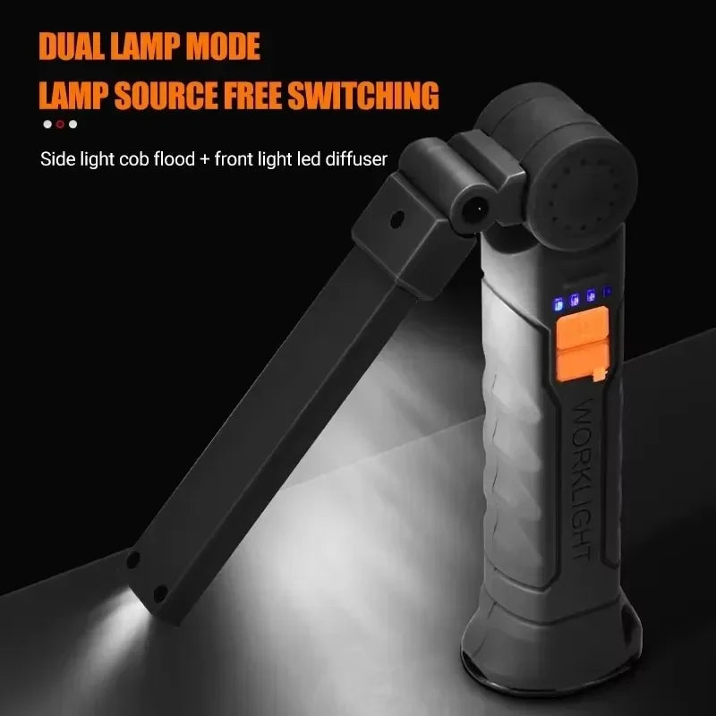 Folding COB XPE LED Work Light Rechargeable Magnetic Flashlight