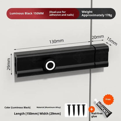 No Punching Door Lock Buckle Anti-Theft Latch Adhesive Hardware