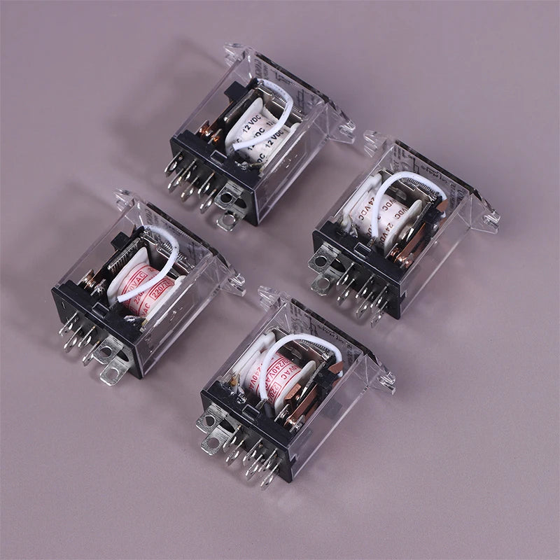 JQX-13F HH62P High Power Relay Coil General DPDT Micro Mini Electromagnetic Relay Switch With Socket Base AC220V DC12V24V