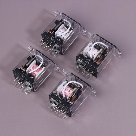 JQX-13F HH62P High Power Relay Coil General DPDT Micro Mini Electromagnetic Relay Switch With Socket Base AC220V DC12V24V