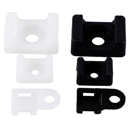 100Pcs/set Plastic Wire Cable Zip Tie Screw Fixing Mount Base Holder