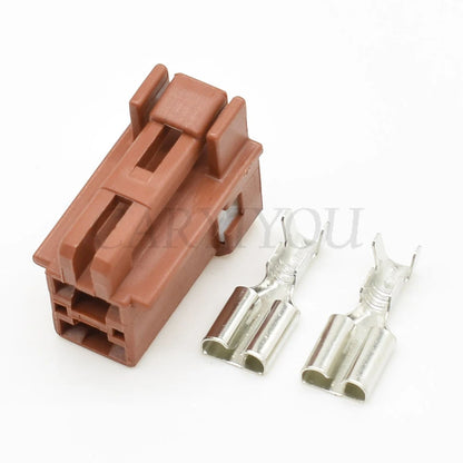 DJ7021K-6.3-21 Automotive 2-Pin 6.3mm Wire Harness Connector Socket with Terminals