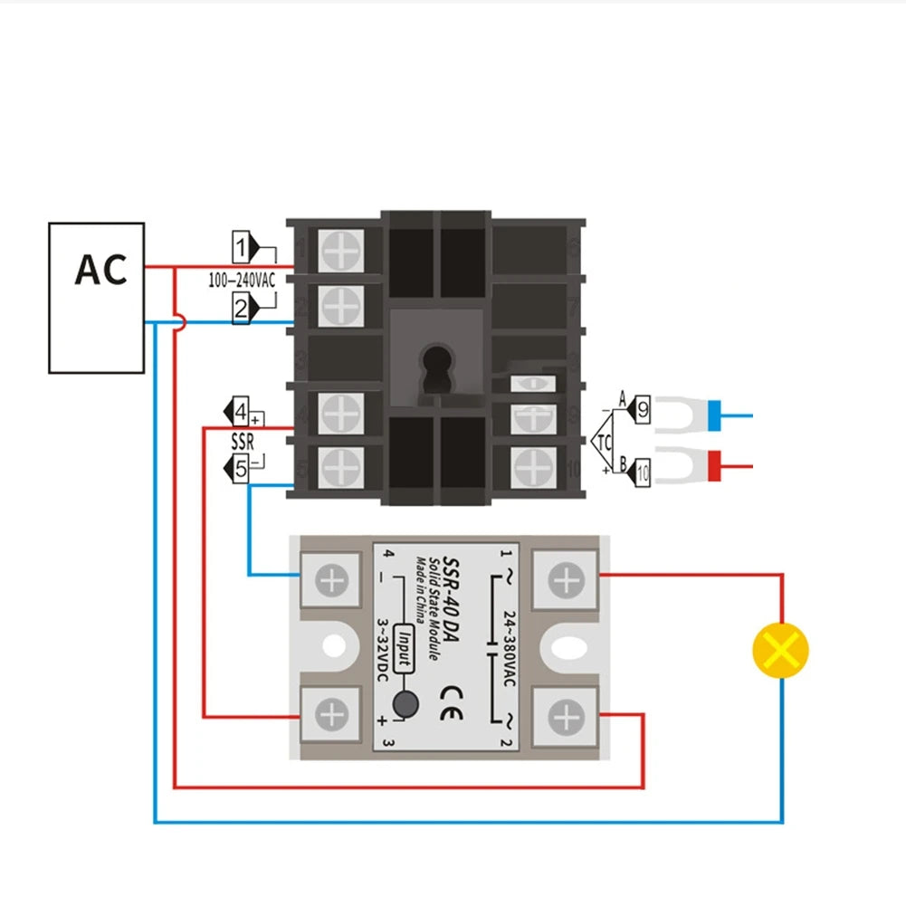 Comprehensive PID Controller Kit REX C100 For SSR 40DA and K Thermocouple for Effective Temperature Management