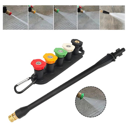 Pressure Washer Spray Wand — 1/4” Quick Connect Extension Lance with 5 Nozzles for High-Pressure Cleaning