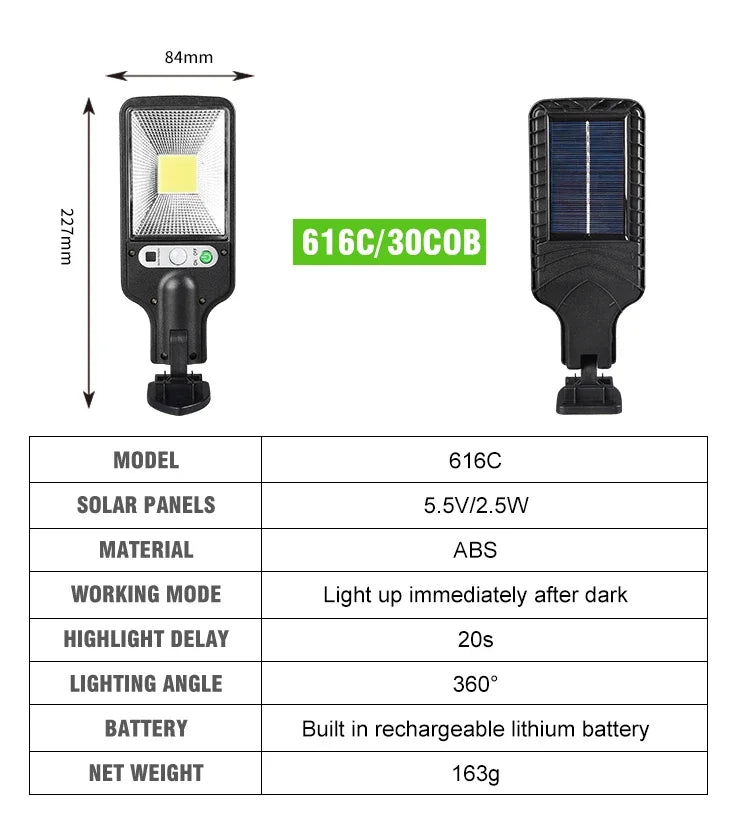 Outdoor LED Solar Light 72COB Motion Sensor Solor Wall Lamp with Remote Control 3 Modes for Garden Patio Yard Garage Lighting