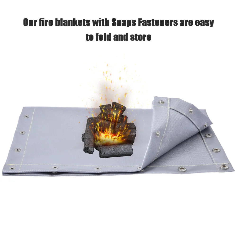 Heat Resistant BBQ Campfire Fiberglass Mat Snap Fasteners 50x38cm | Keszoox