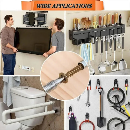 Heavy Duty Steel Wall Anchor with Screws Kit Metal Tube Expansion Self Tapping Screw Drywall Drilling Plug Fastener Bolt Anchors