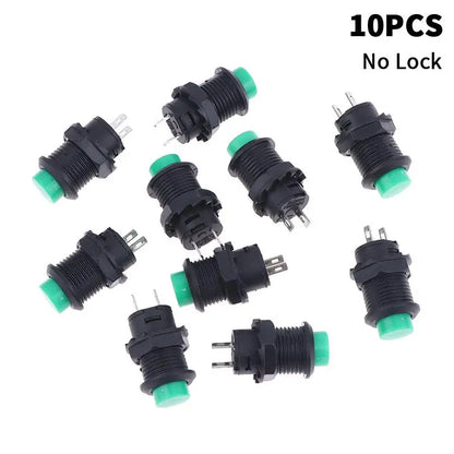 10pcs DS-428/427 12mm Push Button Switch – Self-Lock & Momentary Pushbutton Switch OFF-ON 1.5A/250VAC