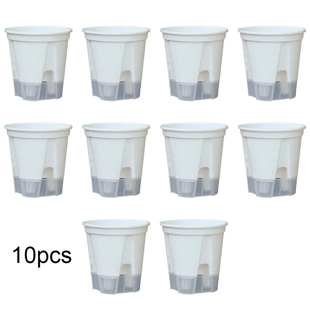 10pcs Self-watering Flower Pots Transparent Self Absorbing Water Storage Planters Flower Pots Breathable Orchid Tools