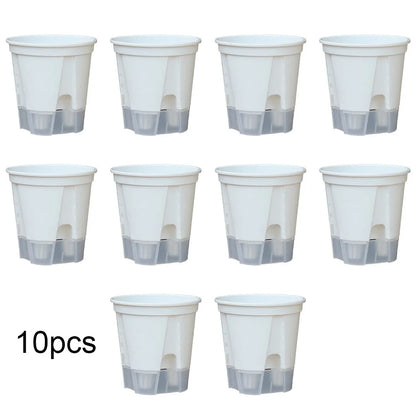 10pcs Self-watering Flower Pots Transparent Self Absorbing Water Storage Planters Flower Pots Breathable Orchid Tools