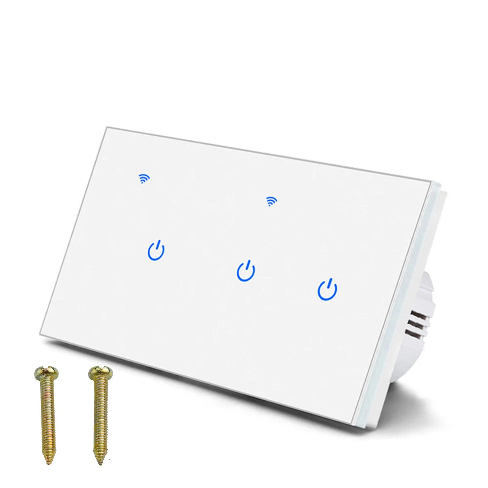 2 Way Touch Switch Voice Control Switch Energy-saving Lamp Compatible Hands-free Control For Tuya App Home Automation