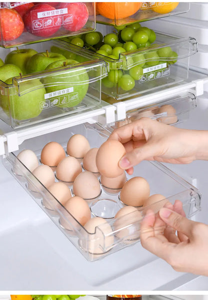 Fridge Slide Under Shelf Drawer Food Storage Organizer Box