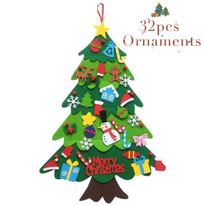 Kids DIY Felt Xmas Tree Set Christmas Home Decorations 2026 New Year Navidad Ornaments Creative Gift Idea