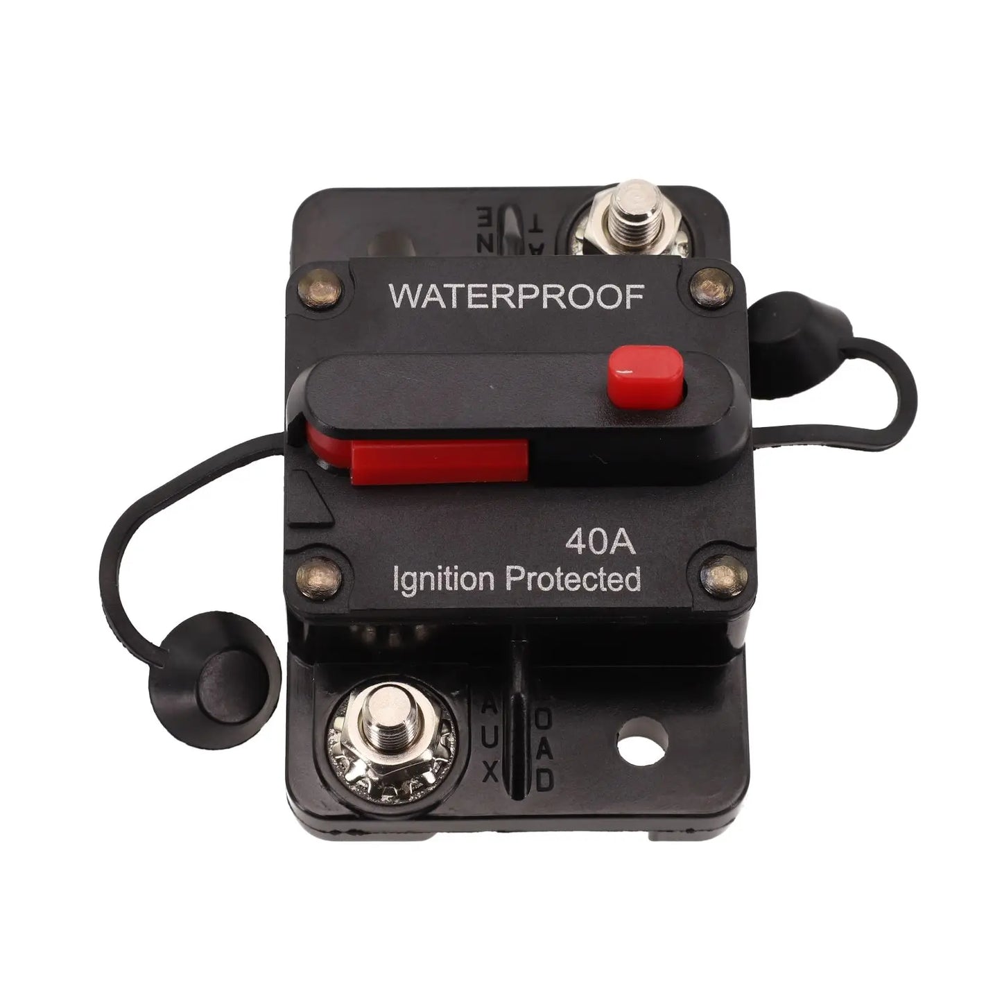 Color Black Manual Reset Fuse Sealed And Waterproof M6 Connection Studs Manual Reset Switch Protective Rubber Cap