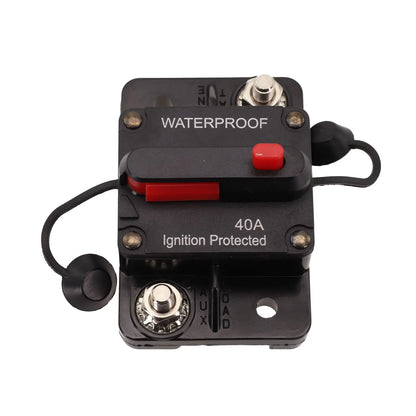Color Black Manual Reset Fuse Sealed And Waterproof M6 Connection Studs Manual Reset Switch Protective Rubber Cap