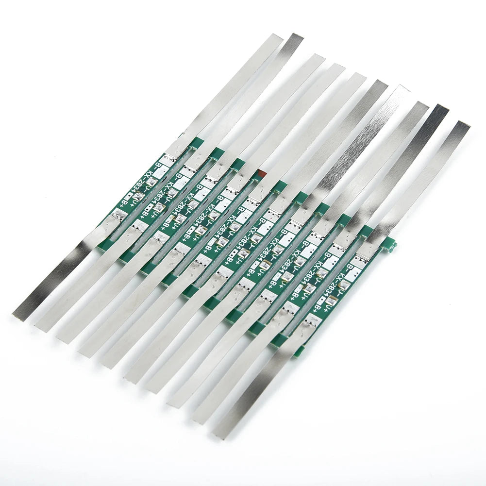3A Protection Board Kit for 3.7V 18650 Li-ion Battery with Solder Tabs JB 28×3mm, Over-Discharge Protection 4.275±0.025V