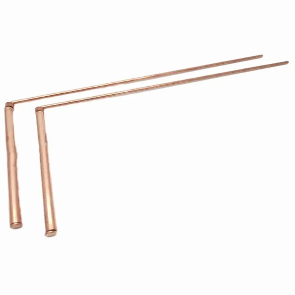 2pcs 99.9% Copper Detector Metal Dowsing Rod For Water Treasure Finding Tools 13.86X6.93X0.71Inches Divining Copper Probing Rod