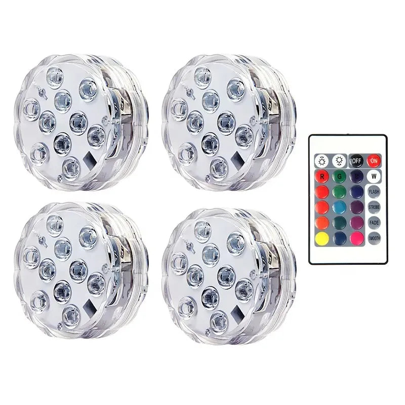 Underwater Lights LED Submersible Pool Lights Rechargeable 200FT Remote Control Swimming Pool Light with Timer Color Changing
