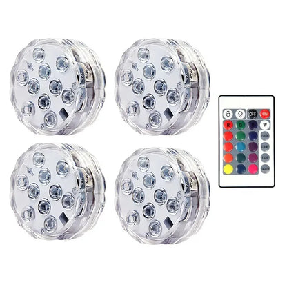 Underwater Lights LED Submersible Pool Lights Rechargeable 200FT Remote Control Swimming Pool Light with Timer Color Changing
