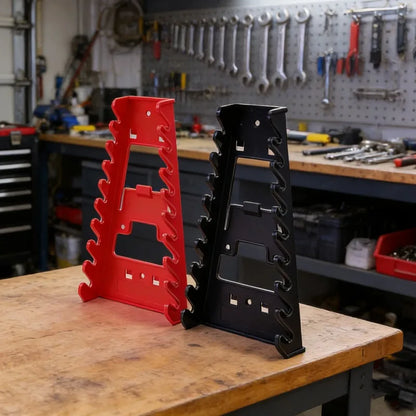 Red Wrench Organizer Plastic Wrench Organizer Tray Sockets Storage Tools Rack Sorter Standard Spanner Holders Wrench Holder