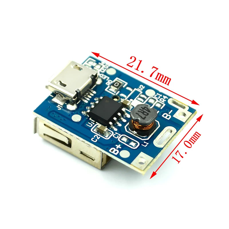 Type-C / Micro USB 5V Boost Power Module — 1A/2A/3.1A, Li-ion Protection, LED Indicator