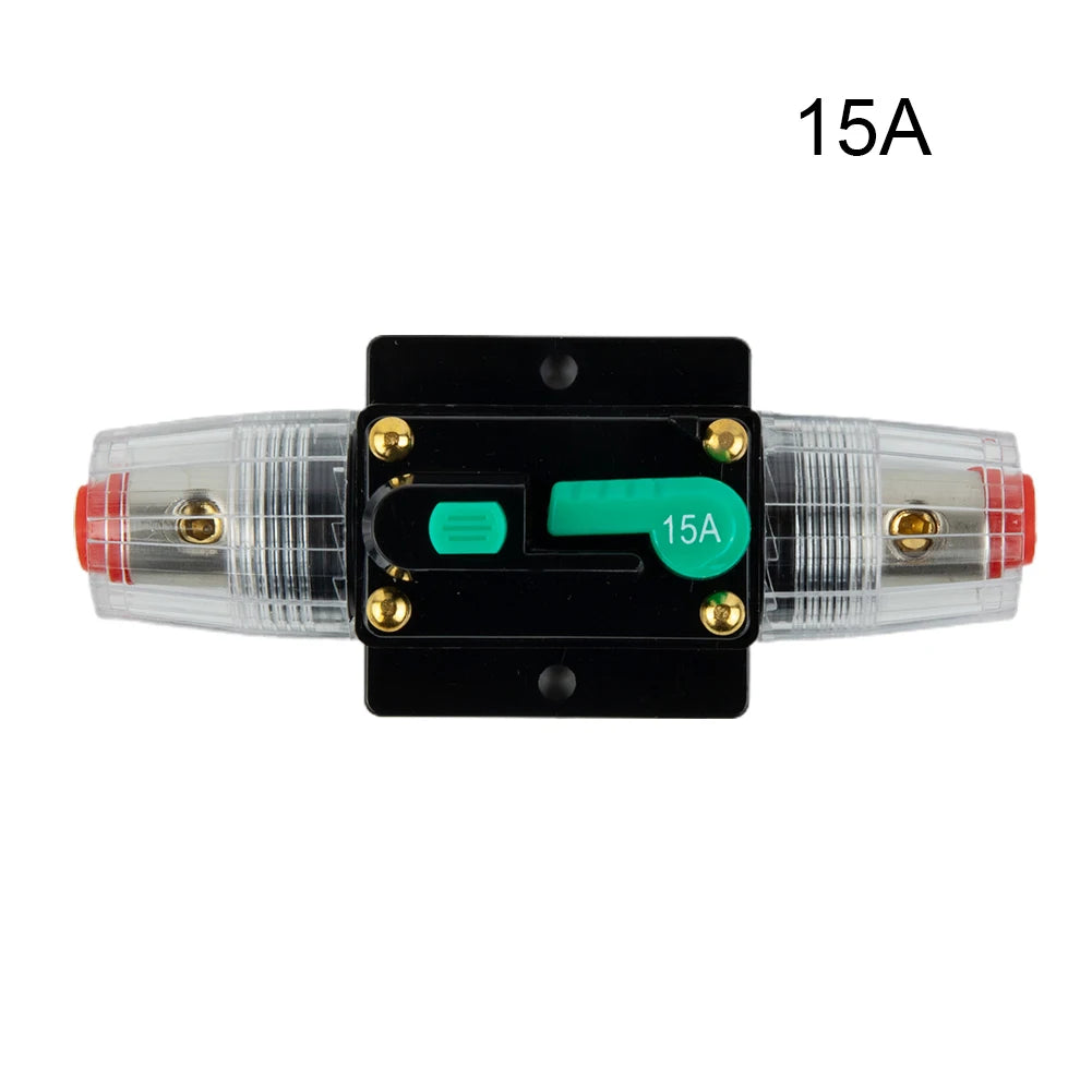 Car Boat 10A to 100A AMP Circuit Breaker Fuse Reset for 12V 24V 48V DC with Waterproof Housing and Manual Reset for Overload